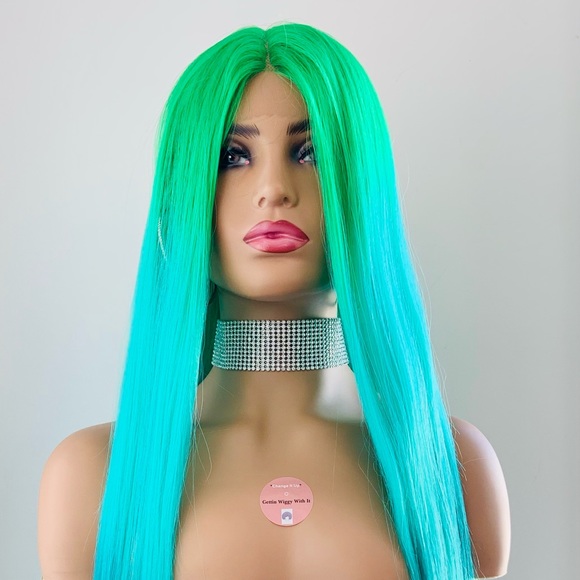Gorgeous Ocean Green & Blue Premium Fiber Lace Front Wig! - Picture 7 of 14